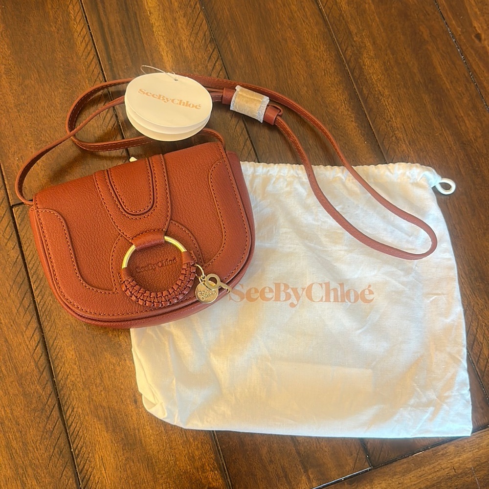 NWT See by Chloé Mini Hana Leather Saddle Bag Chloe